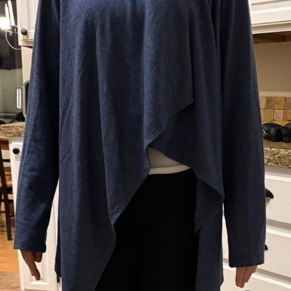 Bobeau Blue Wrap/Cape With One Button Closure Oversized Soft Cozy Long Sleeves - Picture 7 of 10